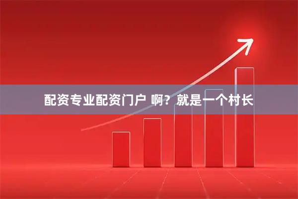 配资专业配资门户 啊？就是一个村长